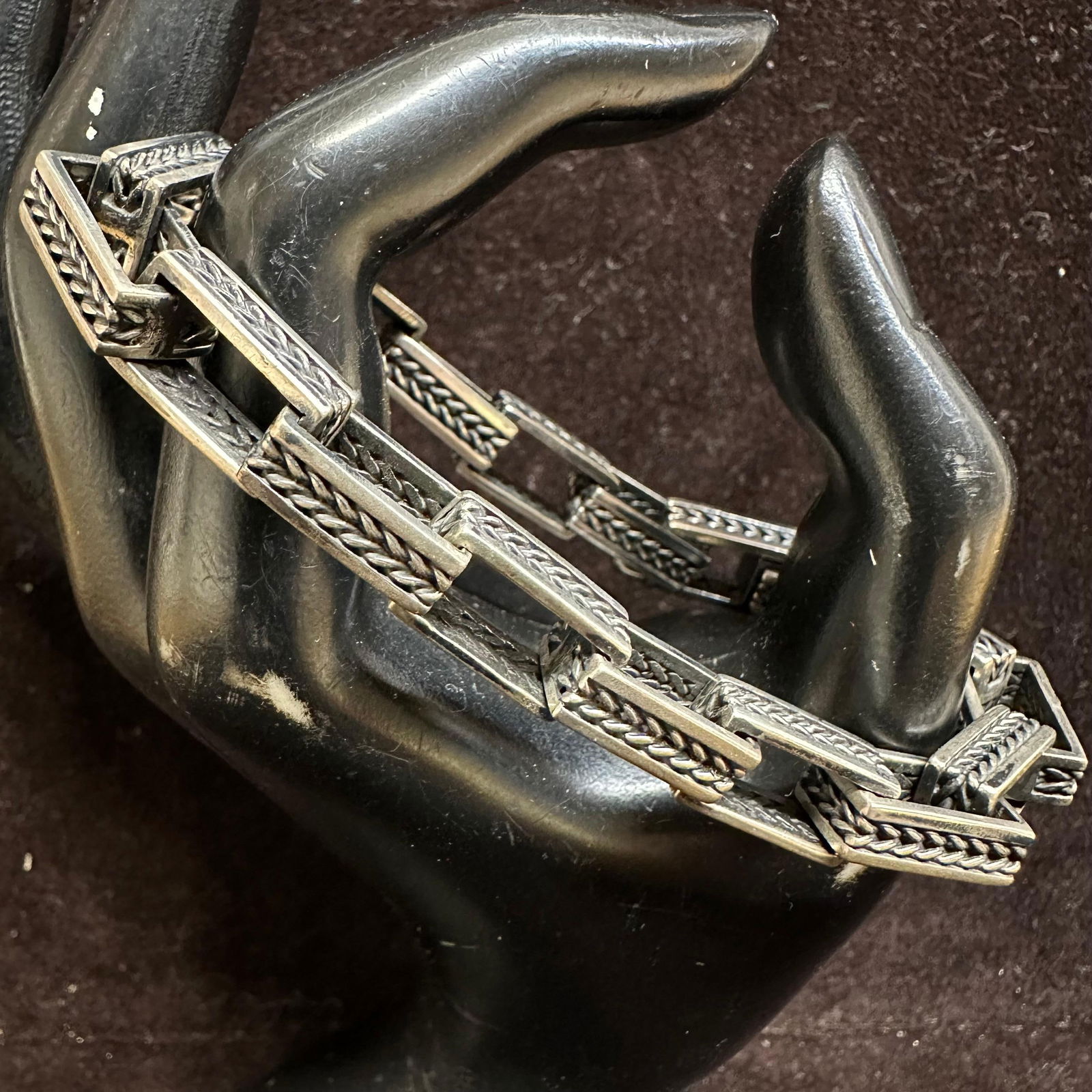 925 Sterling Silver Geometric Rectangular Chain Link Design L29 (1 of 7)