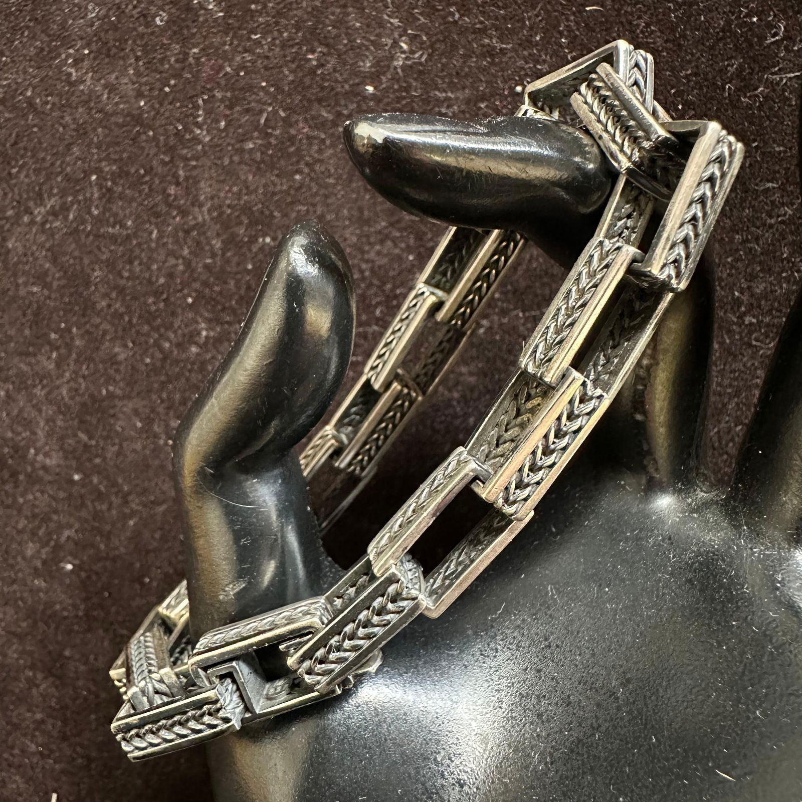 925 Sterling Silver Geometric Rectangular Chain Link Design L29 - 3