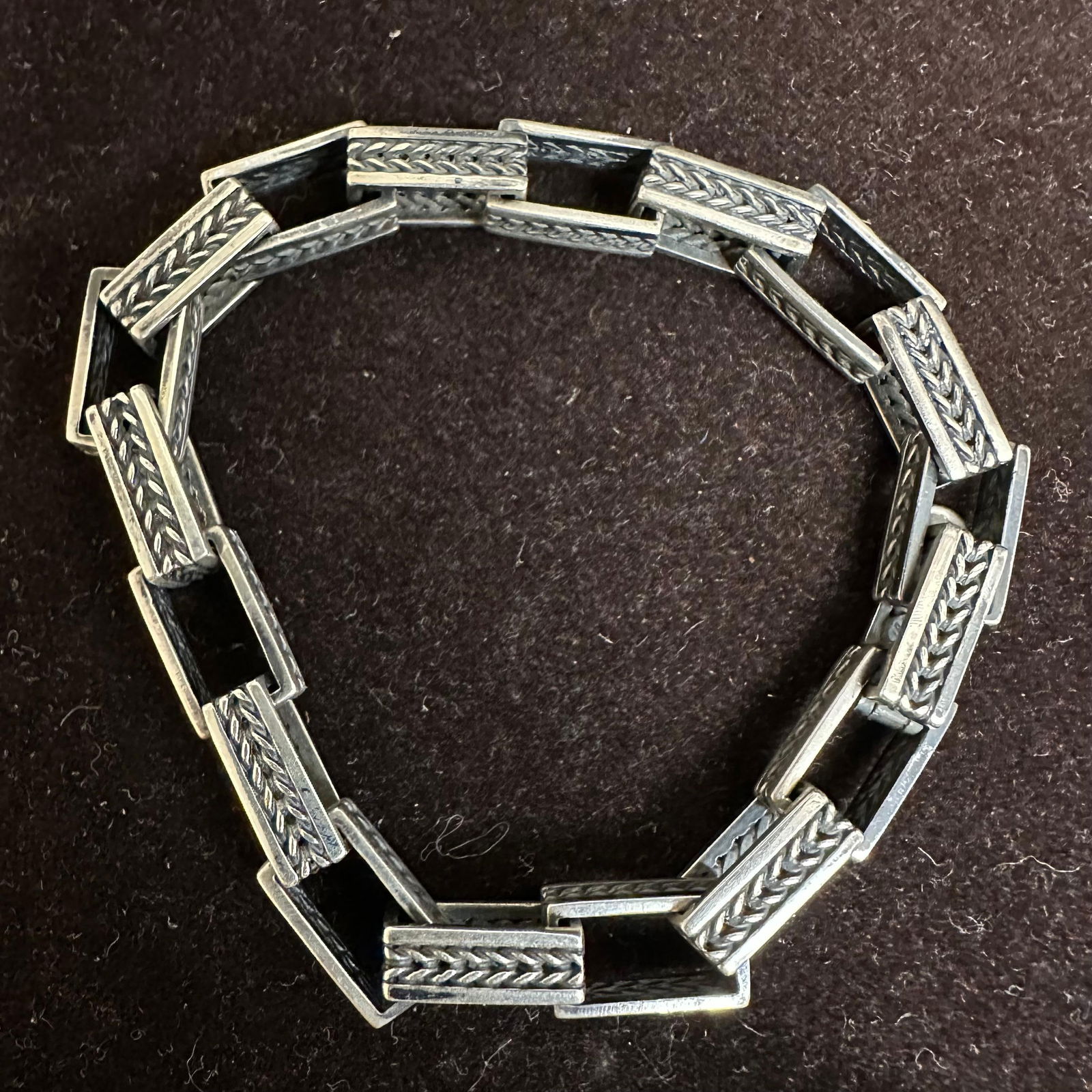 925 Sterling Silver Geometric Rectangular Chain Link Design L29 - 4