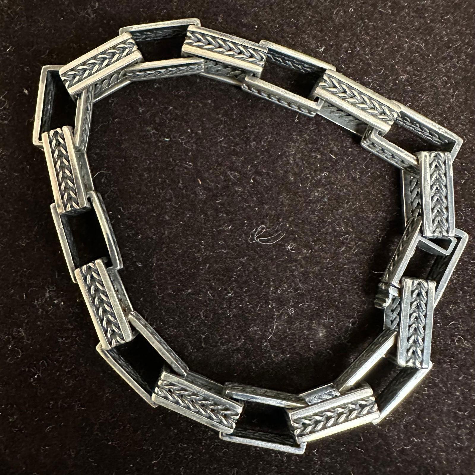 925 Sterling Silver Geometric Rectangular Chain Link Design L29 - 5