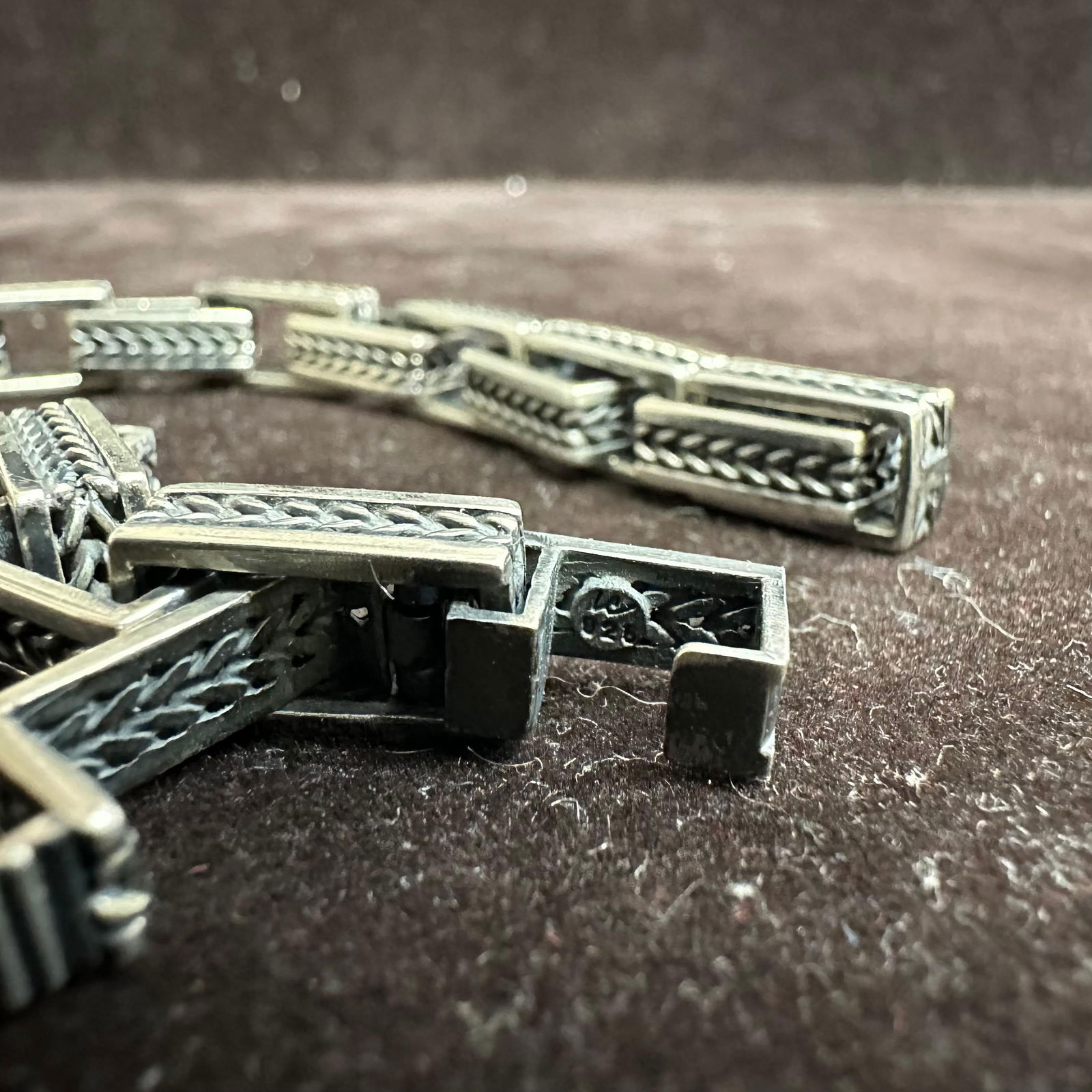 925 Sterling Silver Geometric Rectangular Chain Link Design L29 - 7