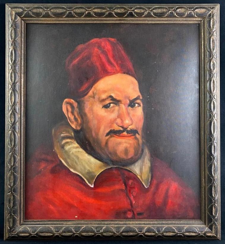 Vintage Painting of Mustachioed Man (1 of 8)