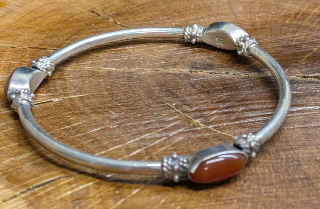 Vintage Designer FAS Sterling Silver Bangle Bracelet (1 of 8)