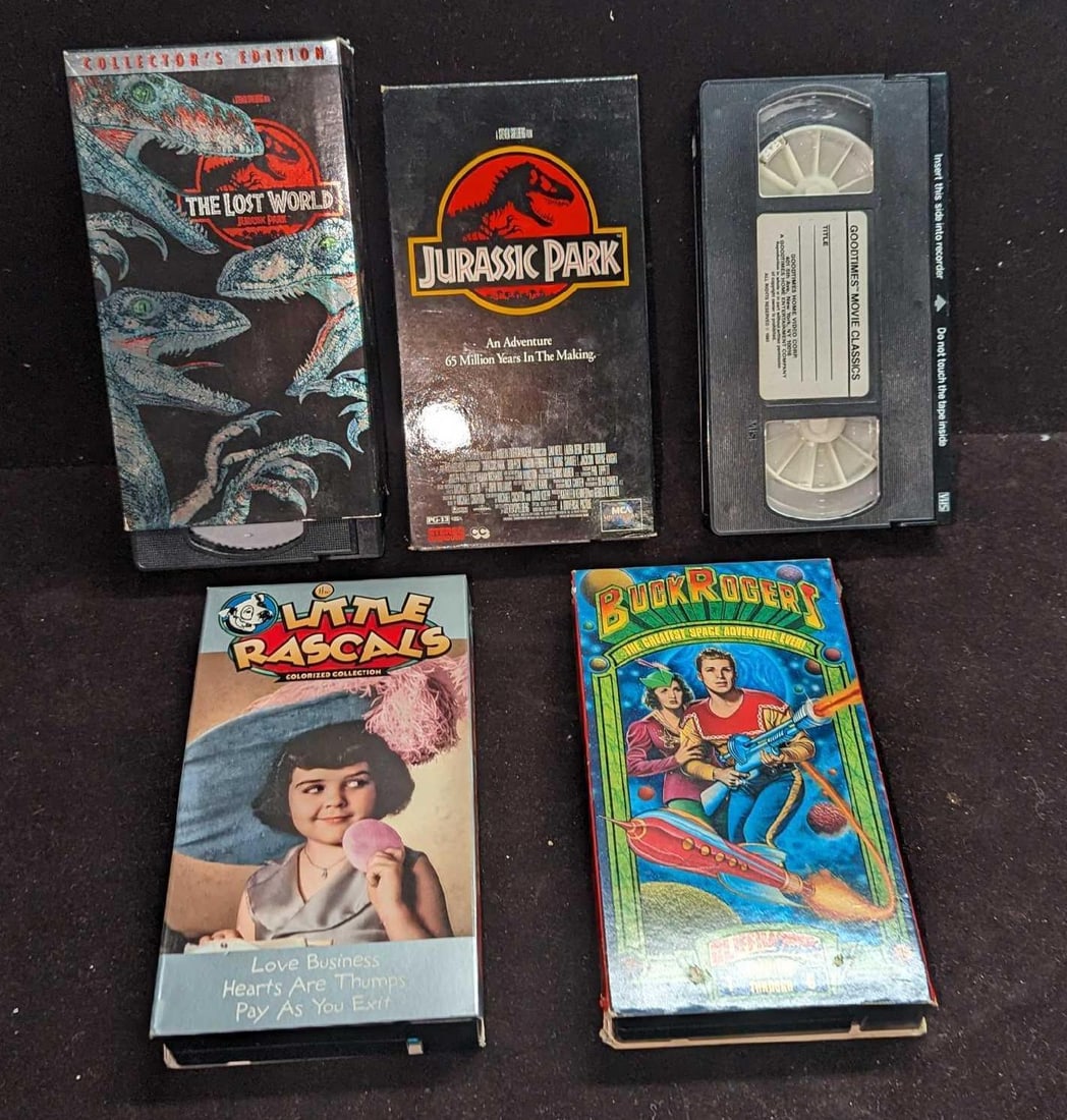 Jurassic Park 1 & 2 Buck Rogers Little Rascals VHS Tapes (1 of 9)
