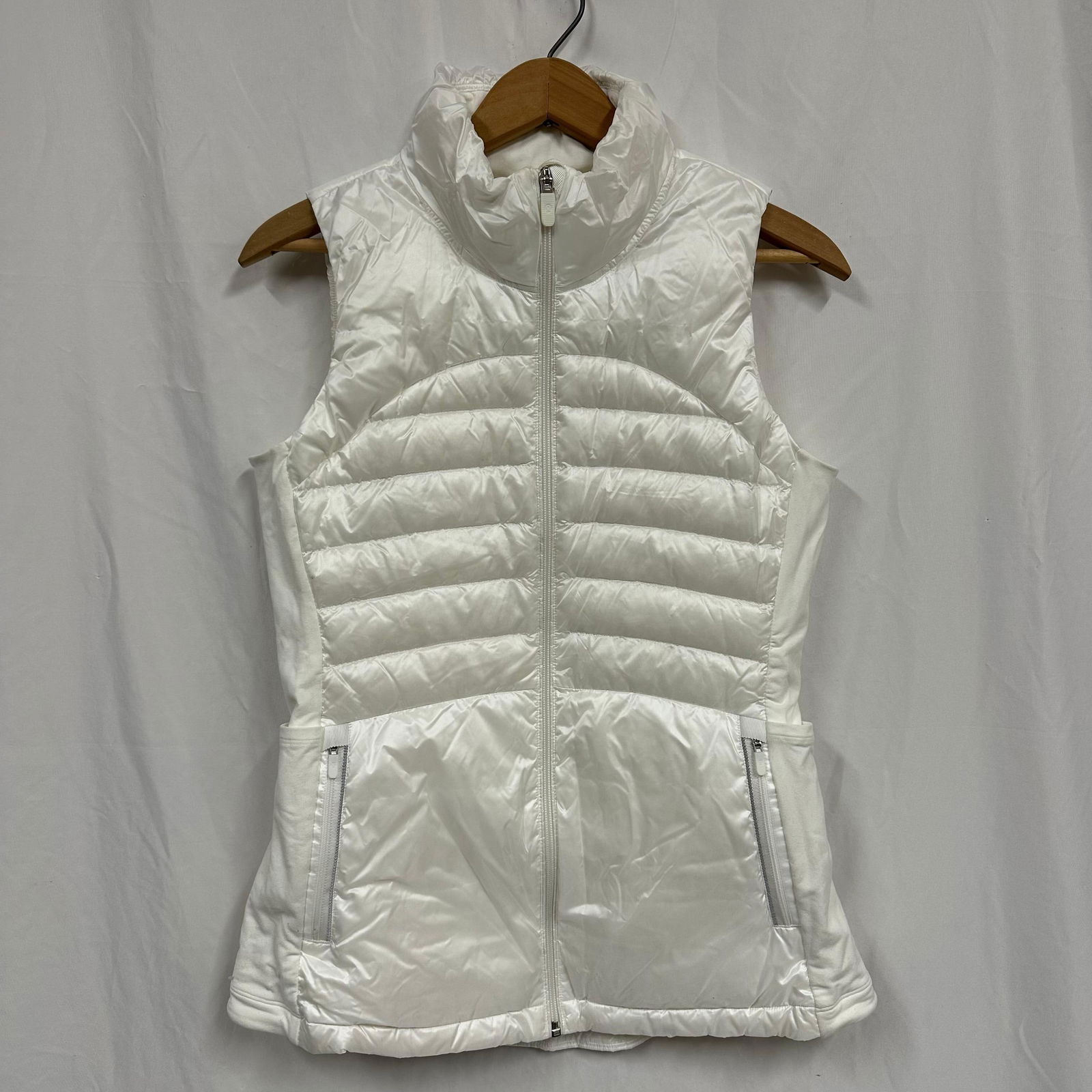Lululemon Women White Quilted Down Puffer Vest Full Zip (1 of 5)