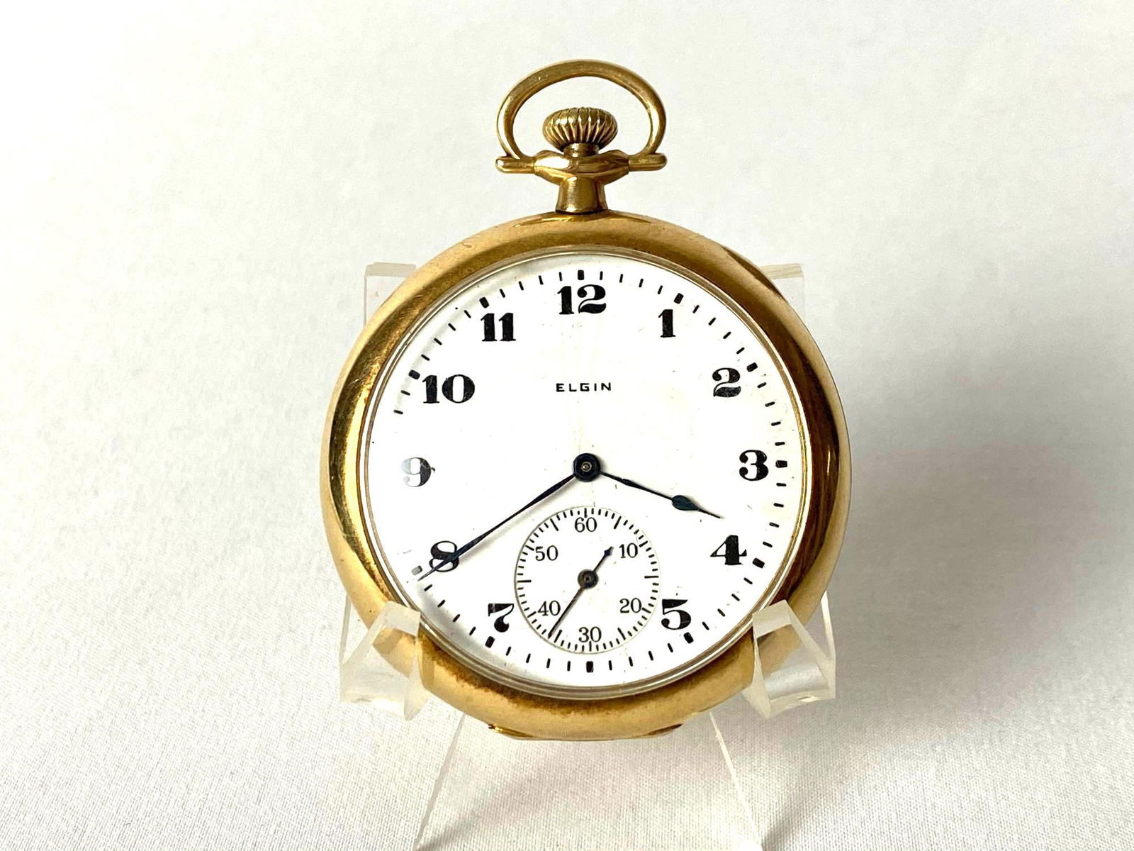 Antique 1925 Elgin 17J 12S 14K Gold Case Open Face Pocket Watch (1 of 15)