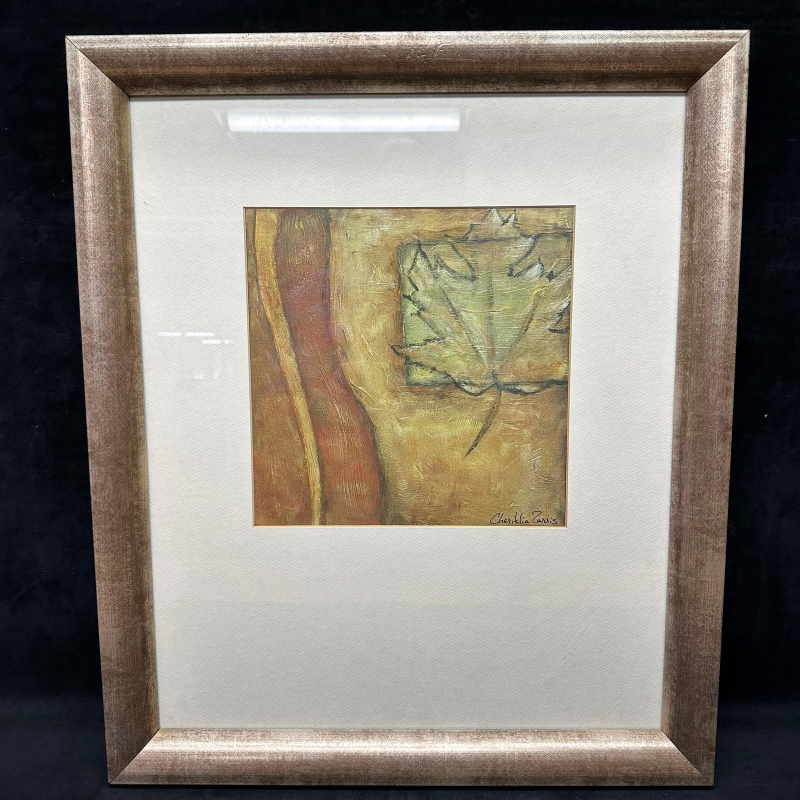 Leaf Abstract Botanical Mixed Media Artwork Print Framed Chariklia Zarris Shenandoah II (1 of 6)