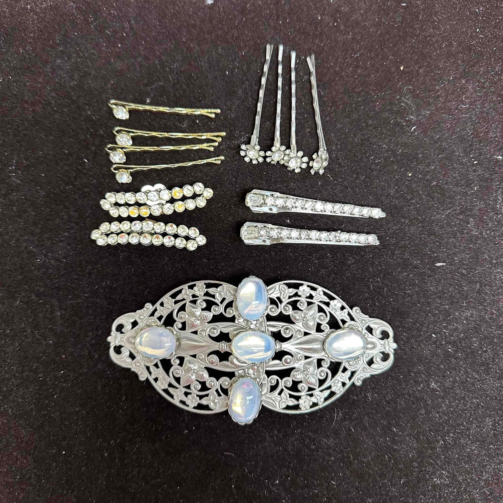 Rhinestone Hair Accessories and Large Filigree Clip (1 of 9)