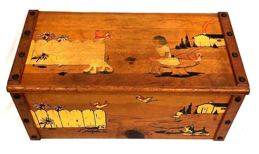 Vintage Painted Toy Chest - Pine Wood (1 of 8)