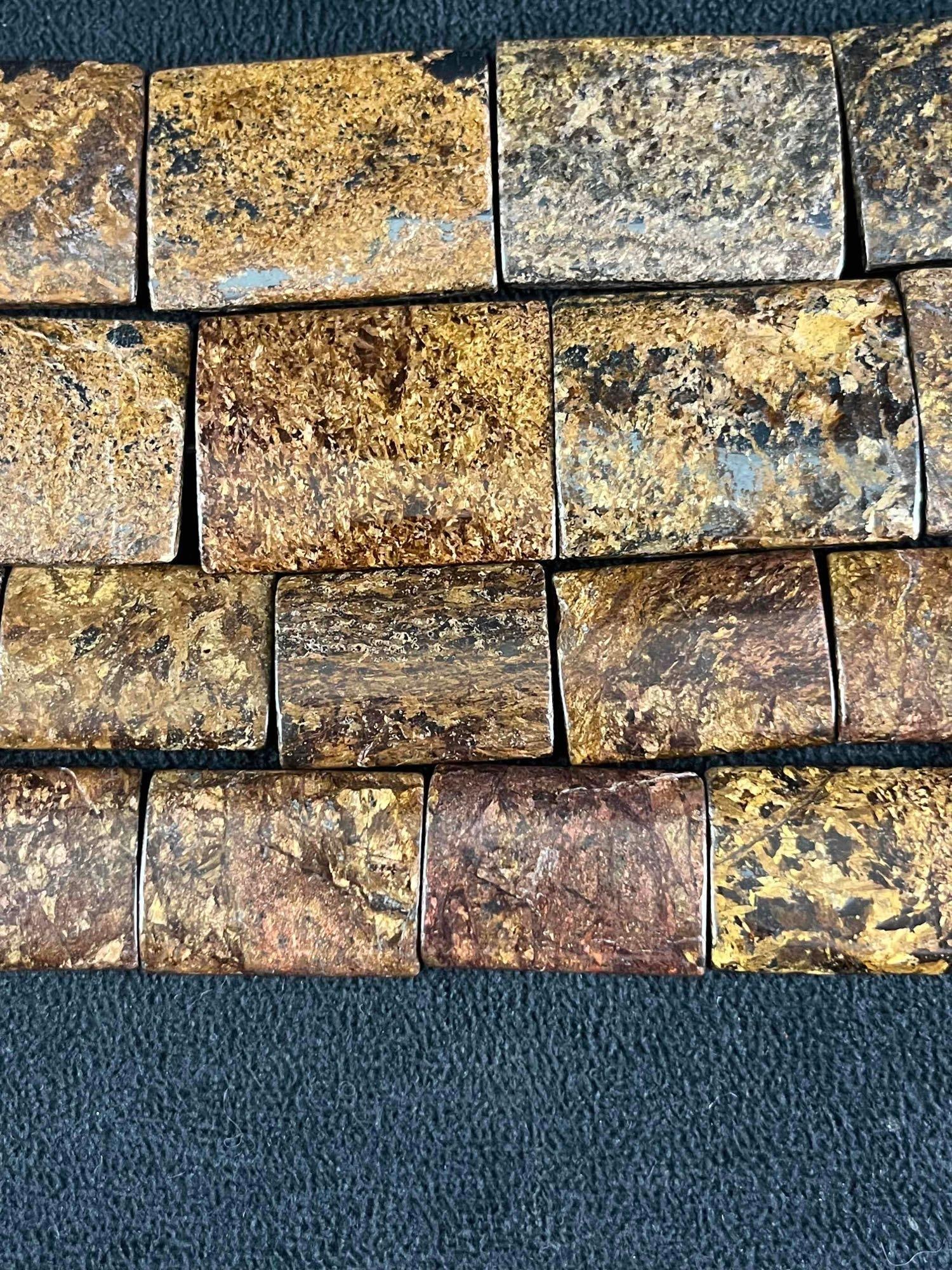 Bronzite Gemstone Rectangular Beads - 6