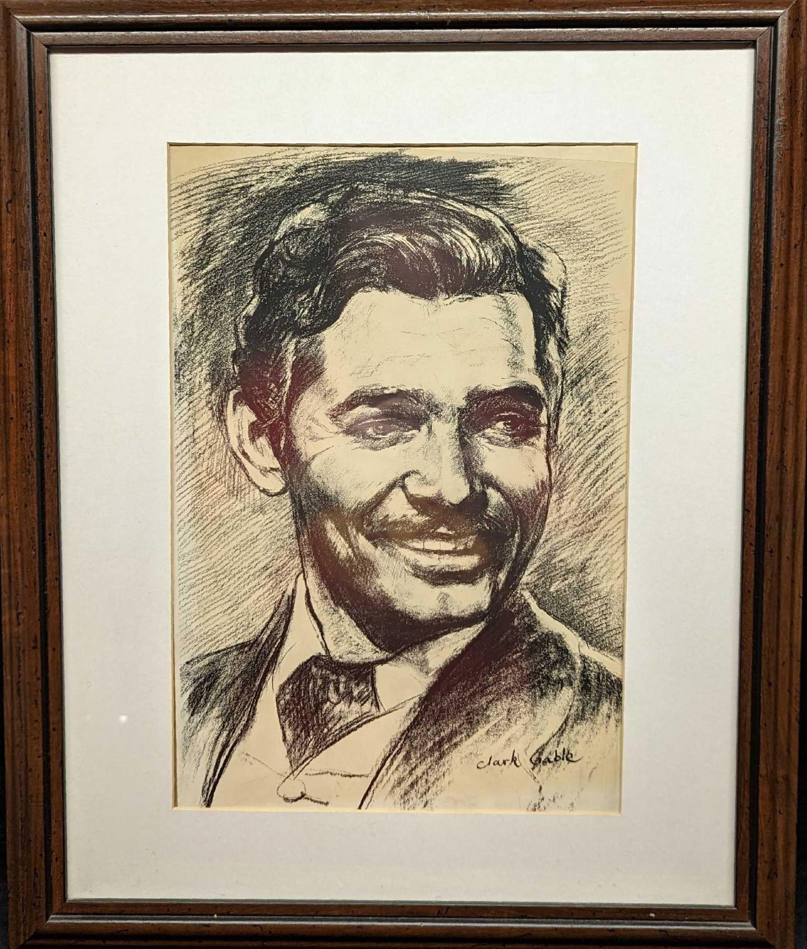 Framed Clark Gable Sketch Print (1 of 3)
