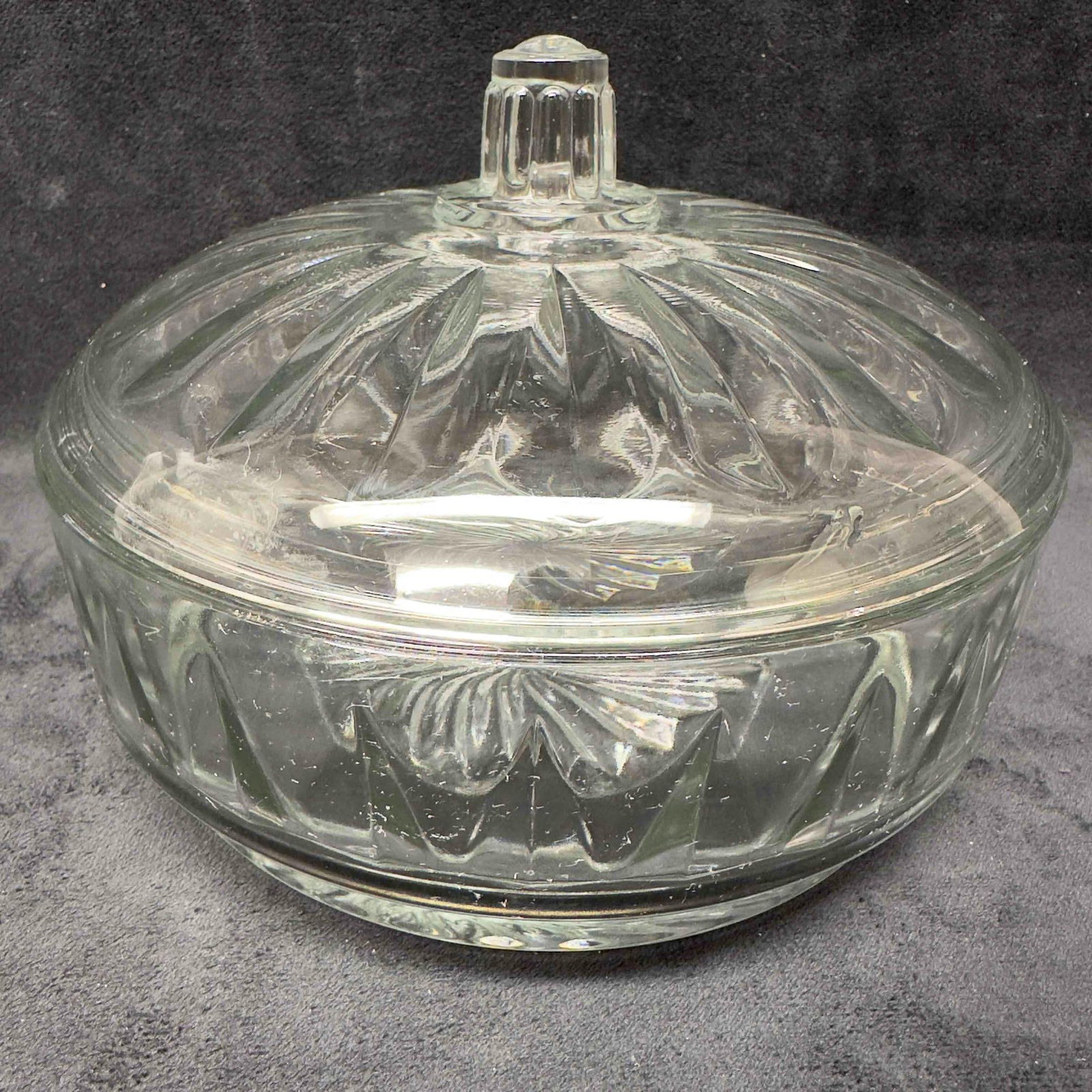 MCM Wheaton Premium Large Clear Candy Dish Bowl with Lid (1 of 8)