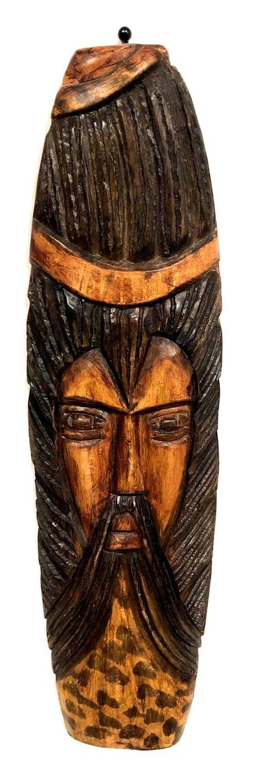 Handmade Jamaican Carved Wood Ethnic Mask (1 of 4)
