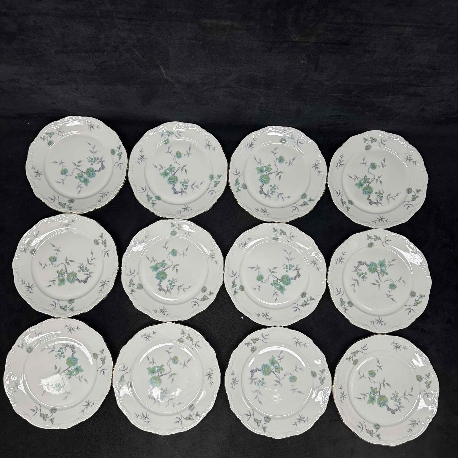 Green Ming Mitterteich Bavaria Germany Medium Plate Set Twelve Plates (1 of 9)