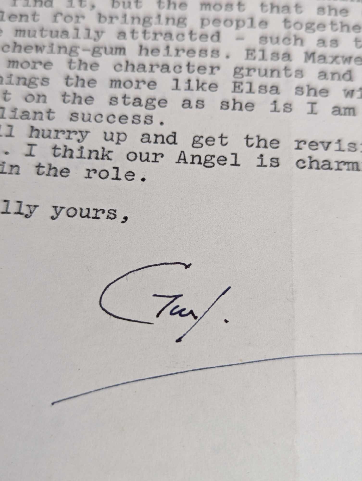 Signed Guy Bolton Playwright Letter - 2