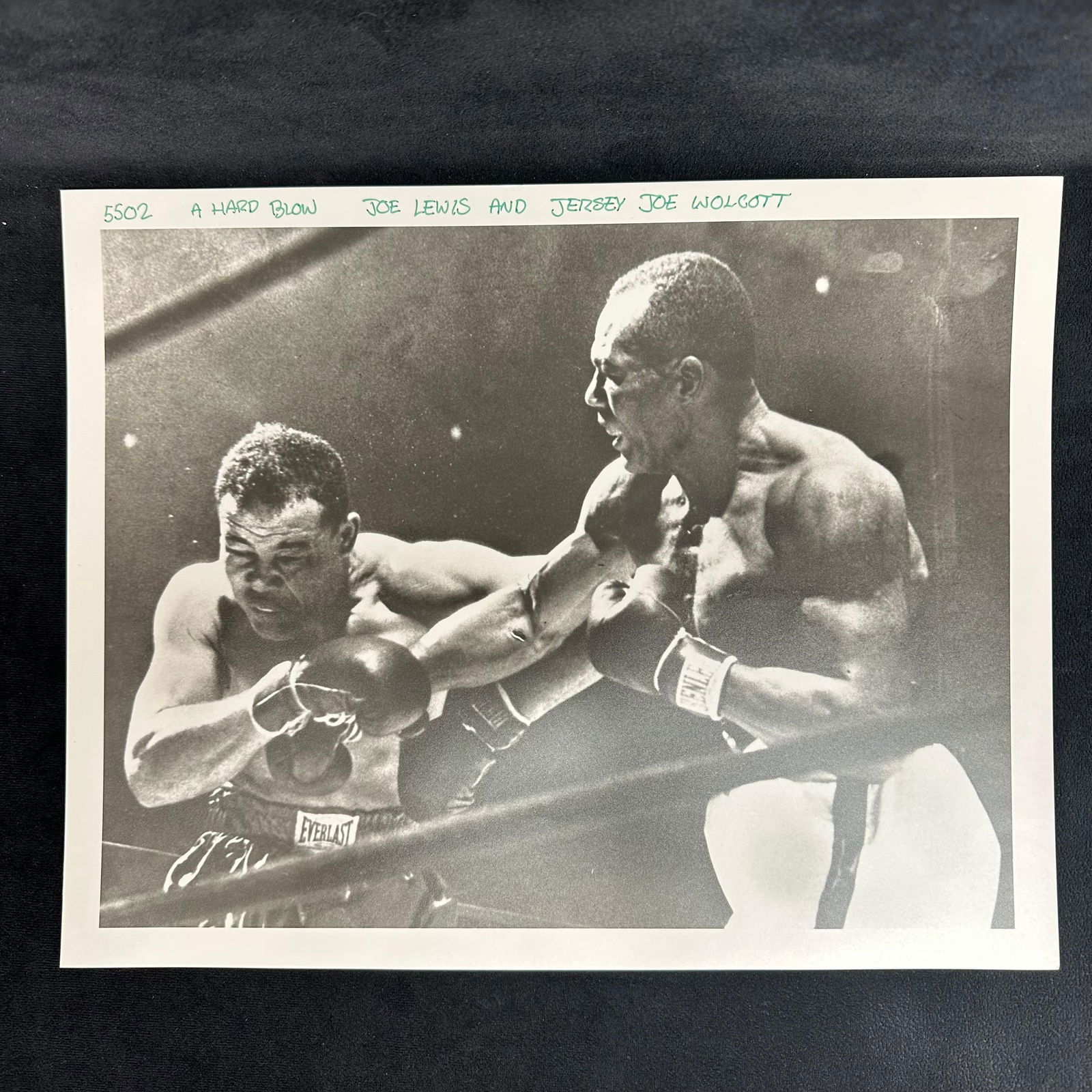 Boxing Action Analog Photograph Joe Louis and Jersey Wolcott A Hard Blow (1 of 5)