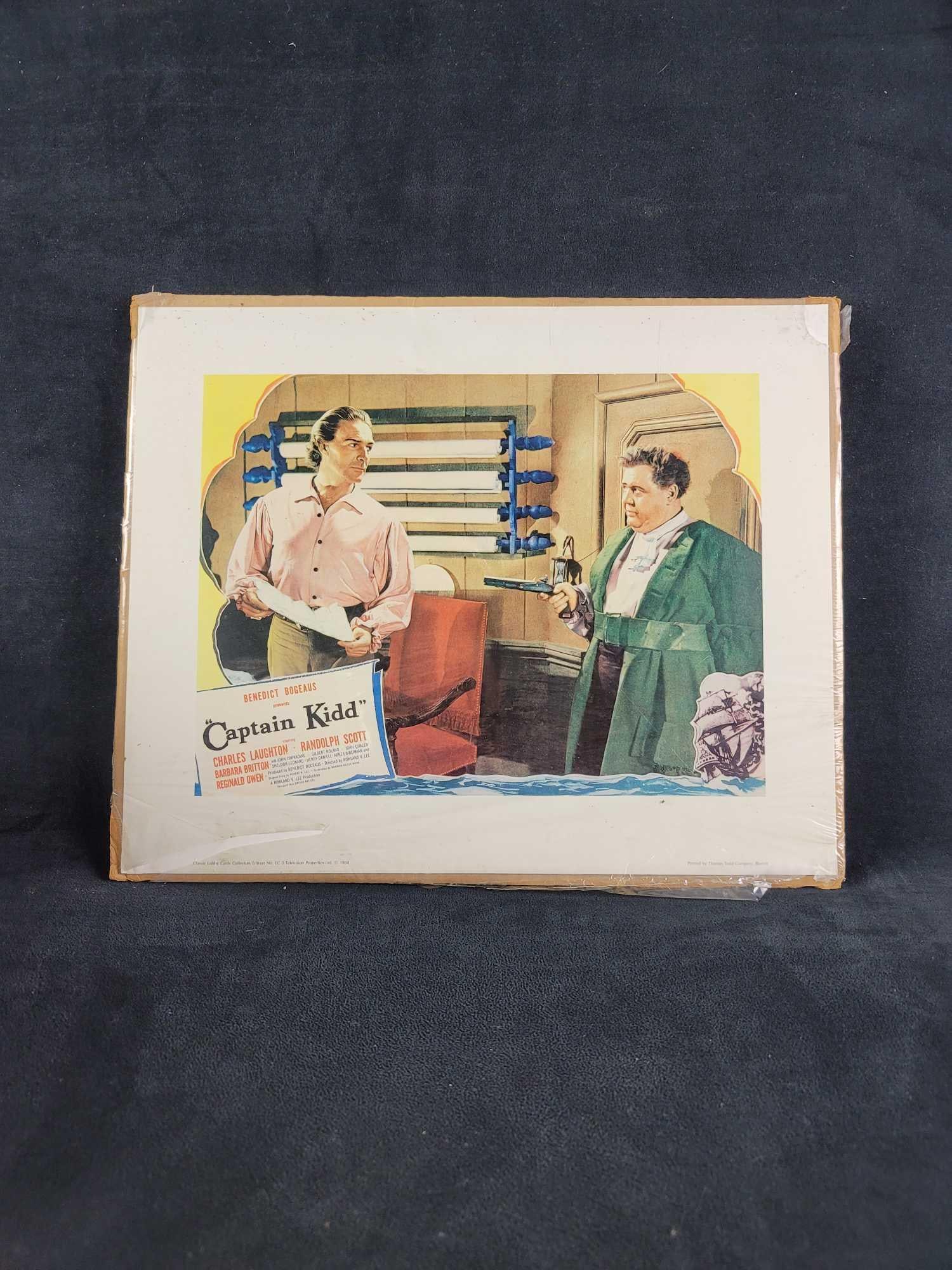 Captain Kidd 1984 Lobby Card: 1984 Collectors Print "Captain Kidd" lobby card movie directed by Rowland V. Lee. Card is in good condition, the packaging has come loose. Approx. measures 16 1/2" x 13 1/2
