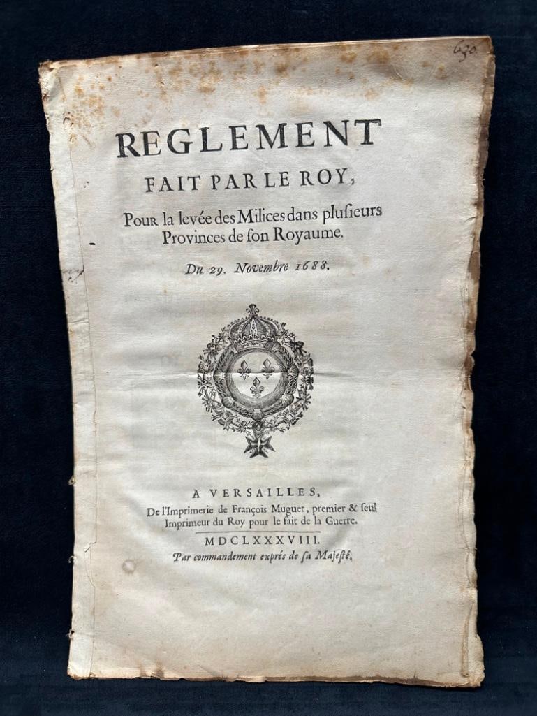 1688 King Louis XIV Royal Decree (1 of 7)