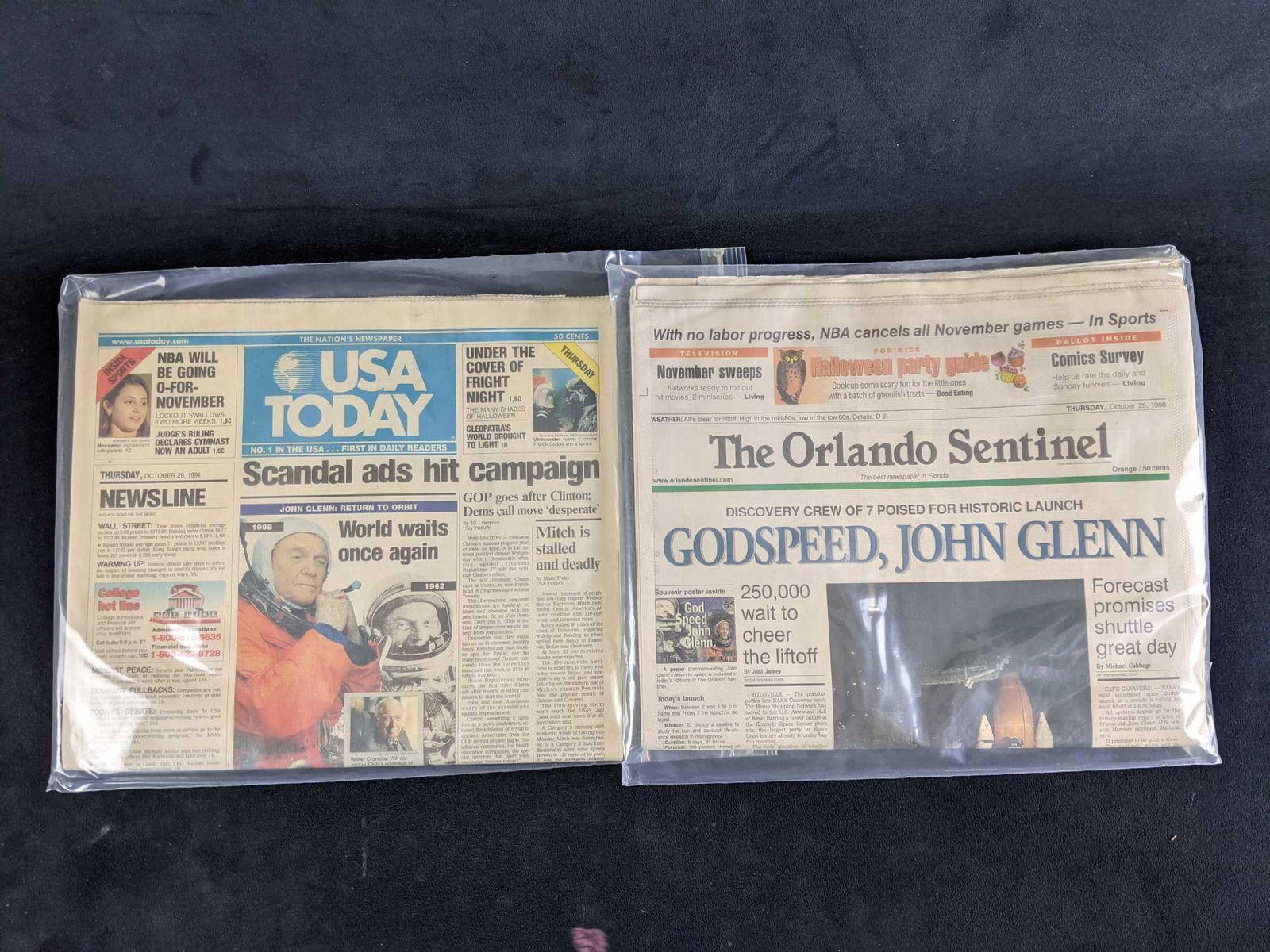 Historic News Papers John Glenn Return to Orbit (1 of 6)