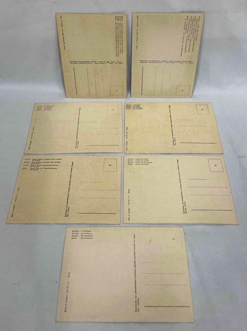 Seven Unique Rome Postcards Set - 2