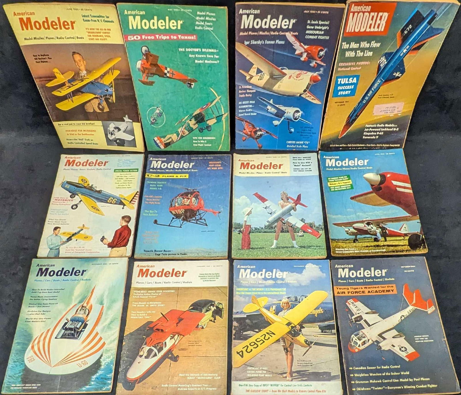 12 1960 & 1961 American Modeler Magazines (1 of 4)
