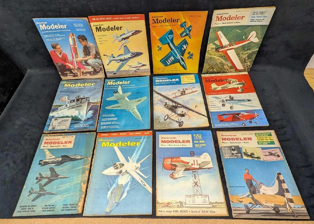 12 1950's American Modeler Magazines (1 of 4)