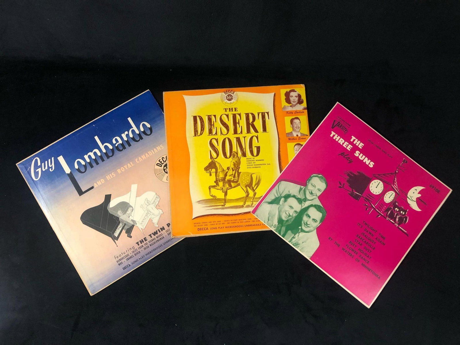 Lot Of 3 Vinyl Records Guy Lombardo The Three Suns Desert Song Decca Filled Hard Multi Colored (1 of 9)