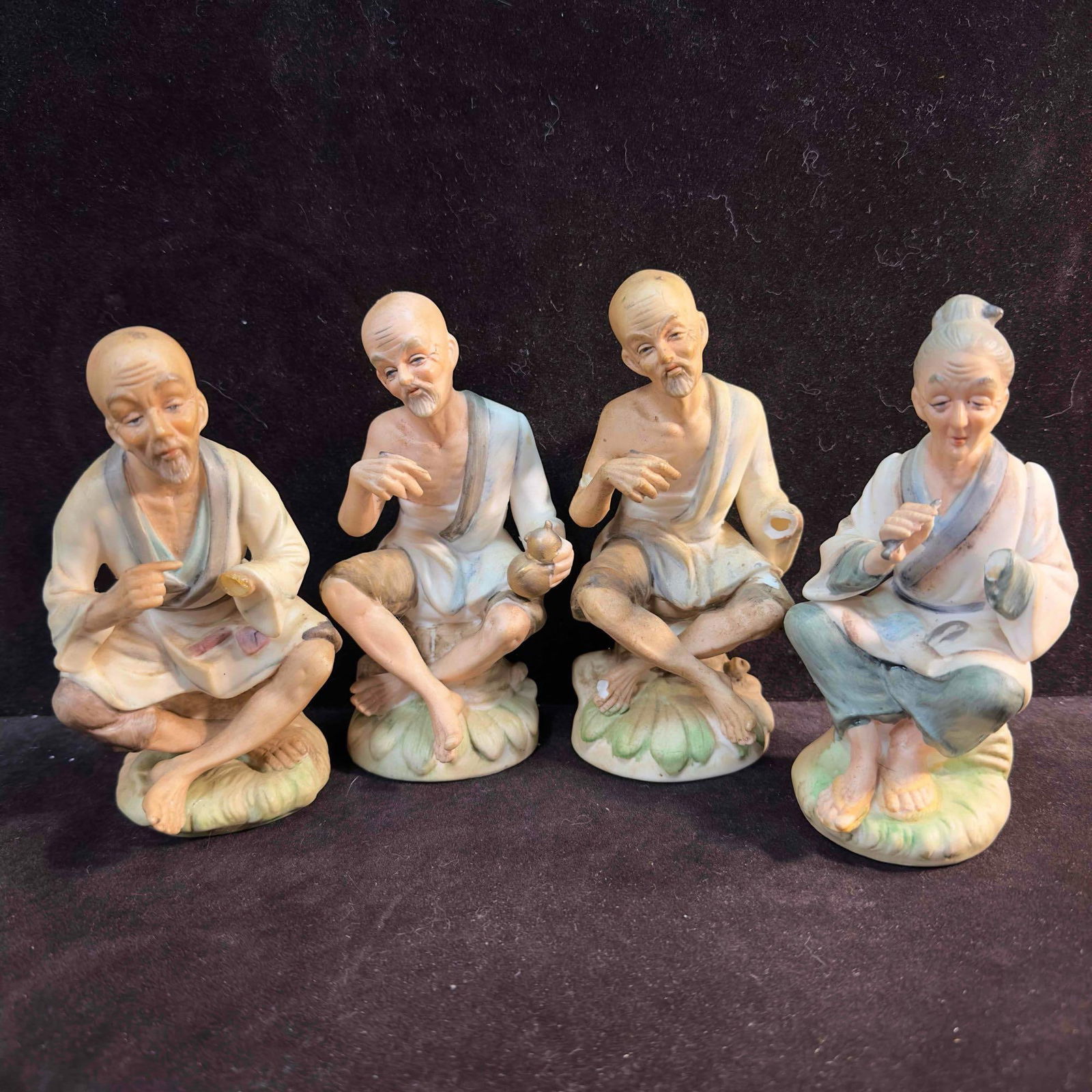 Ardco Asian Figurines Set of Four Old Man Woman (1 of 6)
