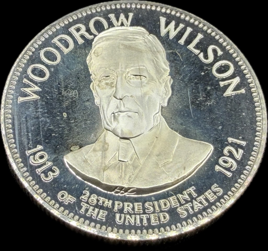 Woodrow Wilson Sterling Silver Presidential Coin (1 of 2)