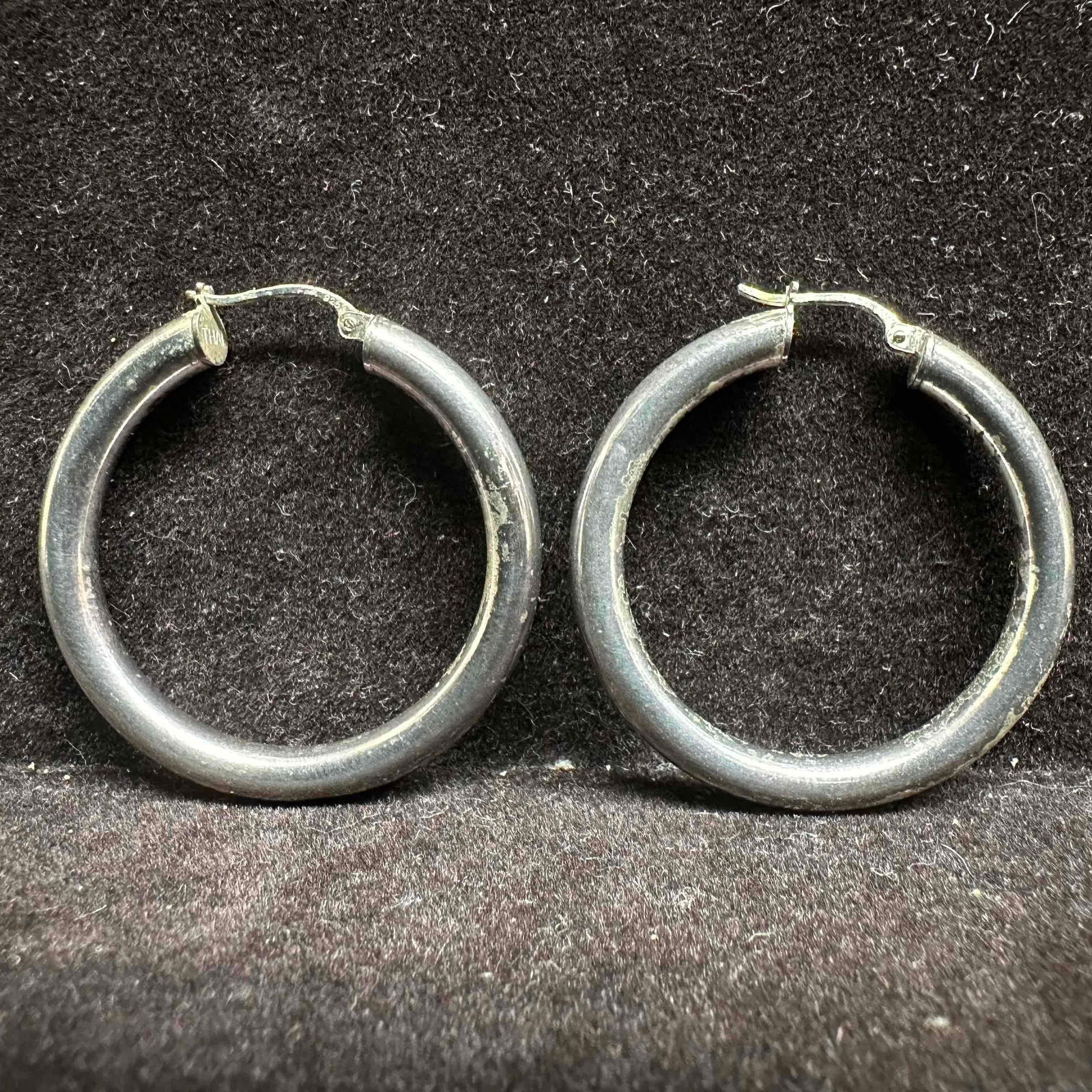 FAS .925 Sterling Silver Hoop Earrings G40 (1 of 5)