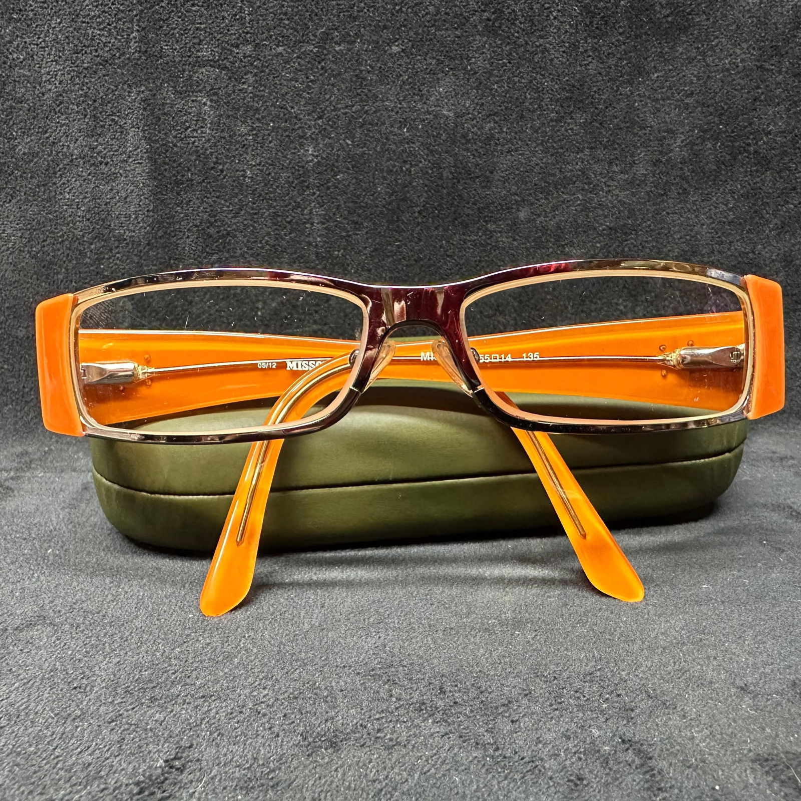 Missoni Rectangular Eyeglass Frames Orange 55-14-135 (1 of 7)