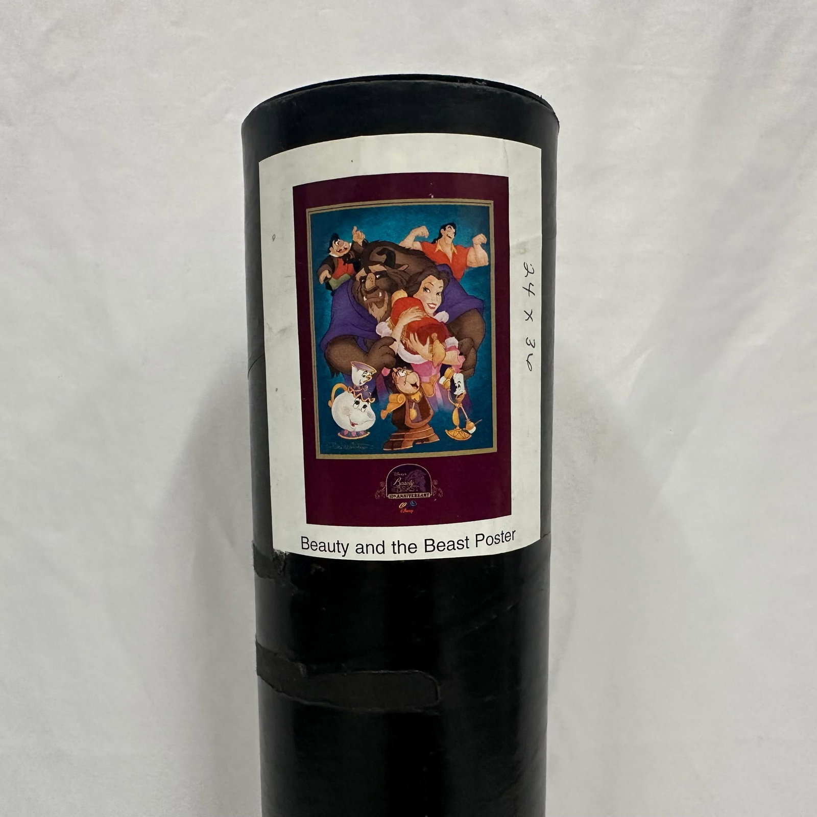 Art of Disney Beauty and the Beast 10th Anniversary Commemorative Poster Don Williams: Disney Beauty and the Beast 10th Anniversary commemorative poster featuring Belle, the Beast, and supporting characters, including Lumiere, Cogsworth, Mrs. Potts, and Chip. Full-color printed poster