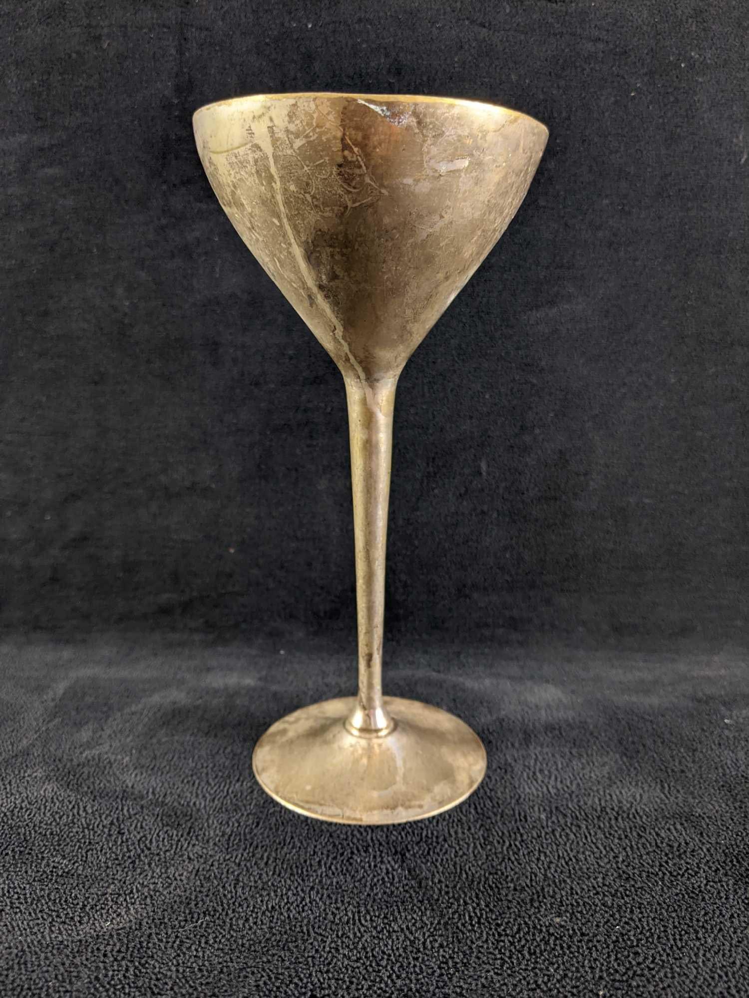 Three Silver Plated Stemmed Goblets - 6