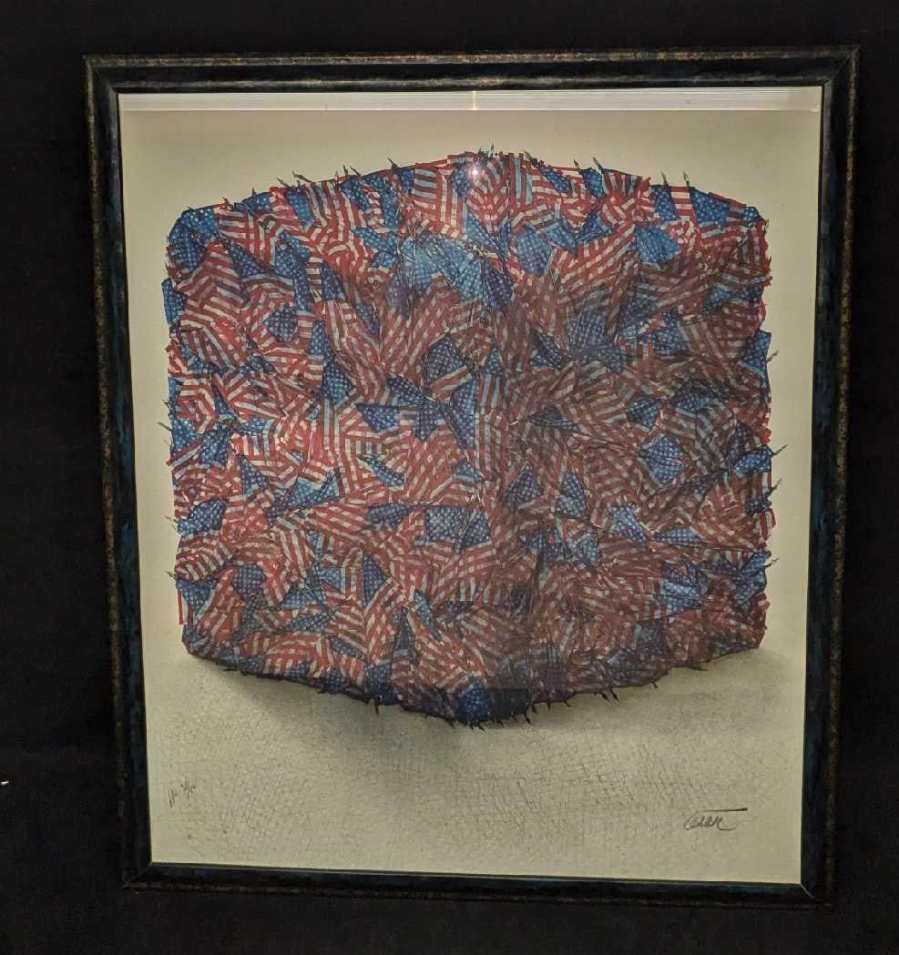 Framed S&N Cesar Portrait de compression HC Print: Framed S&N Cesar Portrait de compression Print. This one is #31 out of #50. This is an Hors d'Commerce Proof. The framed print is approx 29 1/2" x 1 1/4" x 35 1/2" and it weighs 7.40lbs. The