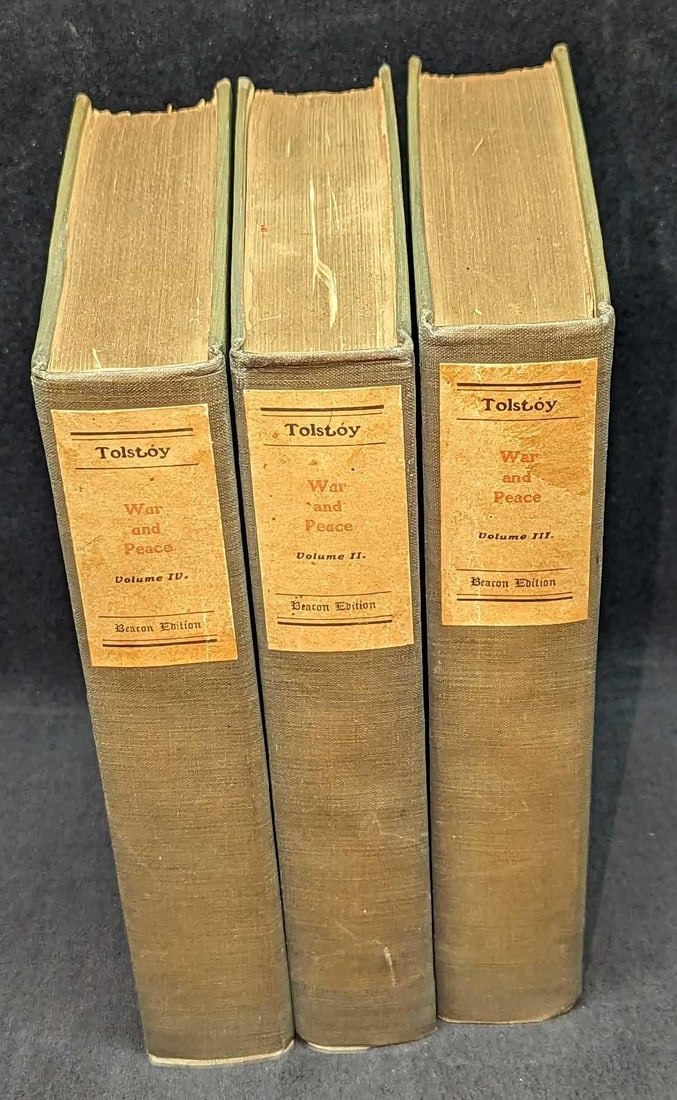 3 Volumes Incomplete War & Peace Tolstoy Hardcovers (1 of 11)