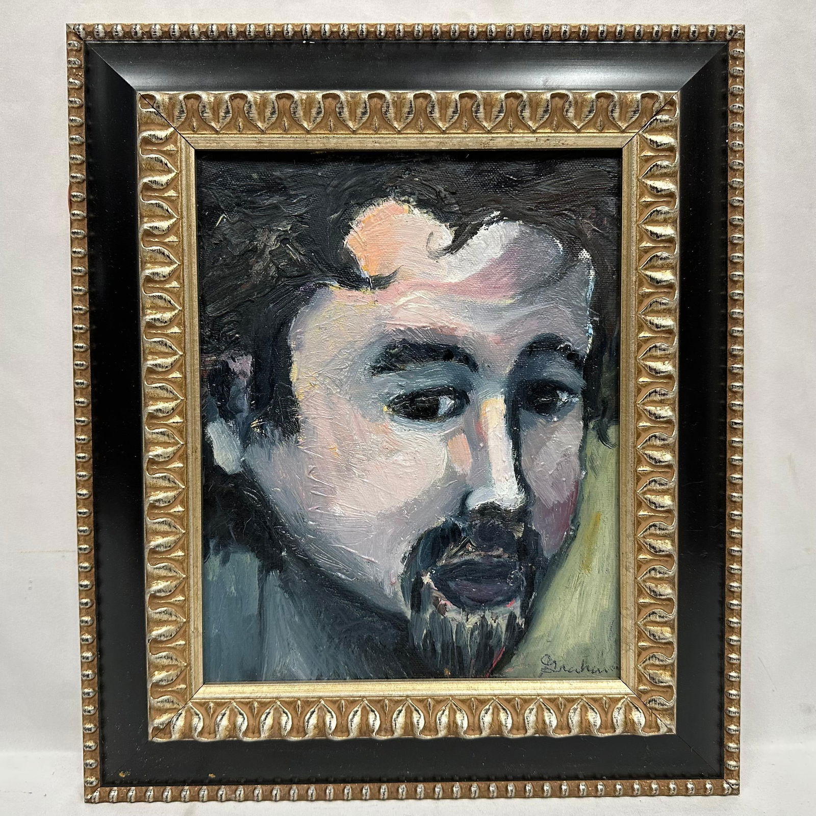 Original Oil on Canvas Portrait of a Bearded Man Signed and Framed (1 of 8)