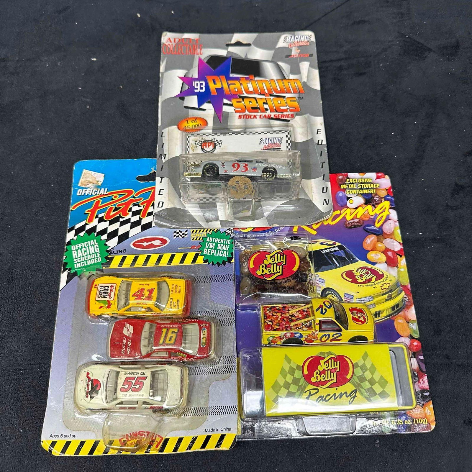 Lot of 3 Vintage Racing Diecast Collectibles Pit Row Stock Cars 1993 Platinum Series Jelly Belly (1 of 5)