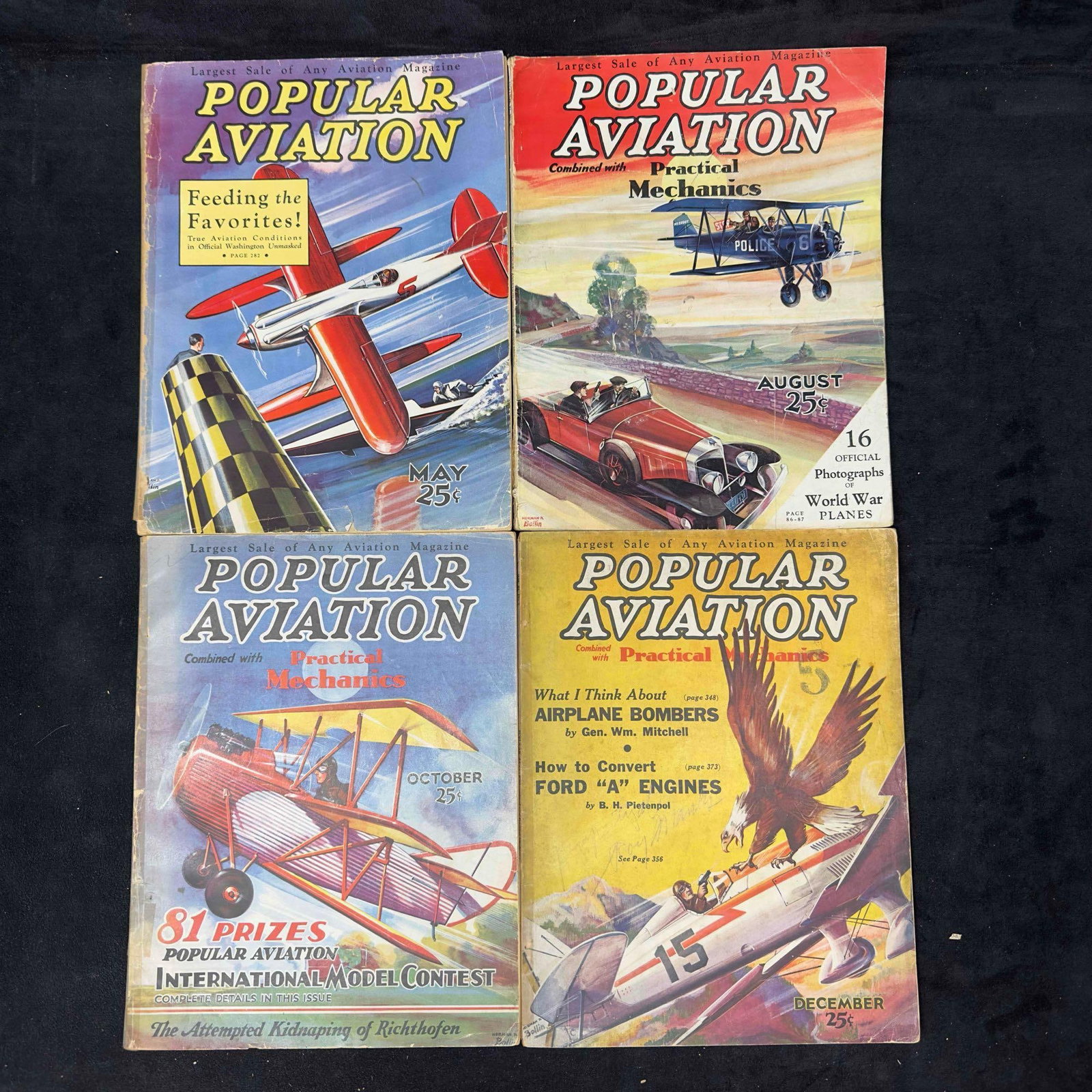 Flying and Popular Aviation Magazine 1932 Lot of 4 Four Magazines Collection Set (1 of 10)