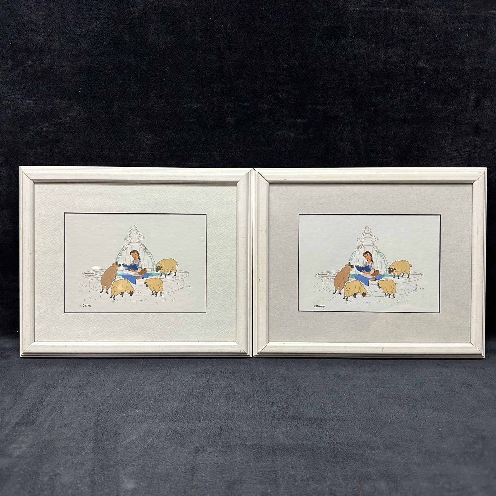 Beauty and the Beast Belle at The Fountain Small Framed Art Print Set (1 of 15)