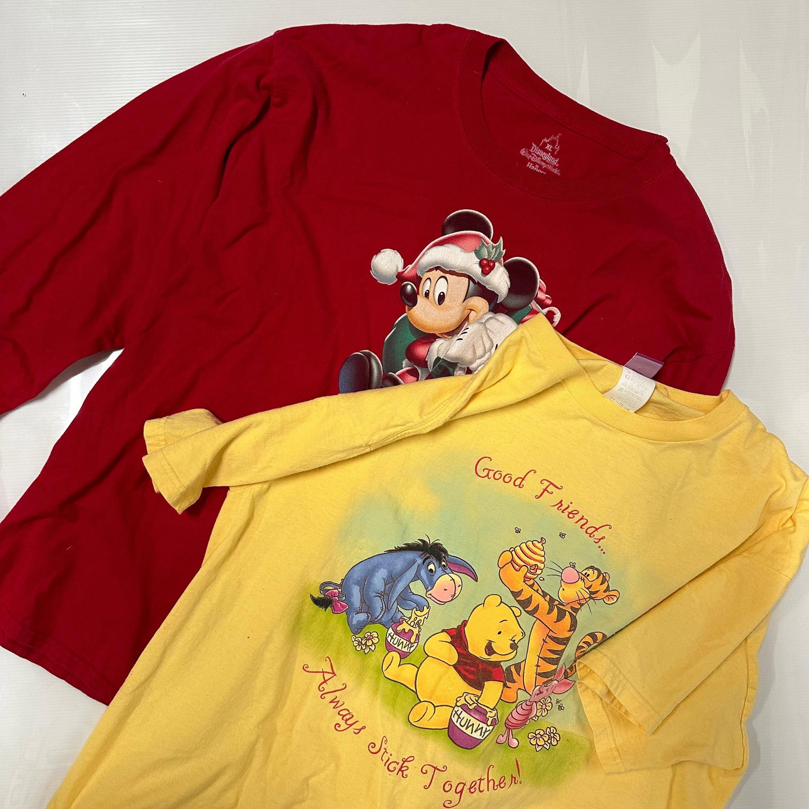 Disney Christmas Santa Mickey Long Sleeve and Winnie The Pooh Yellow T-Shirt Set (1 of 6)