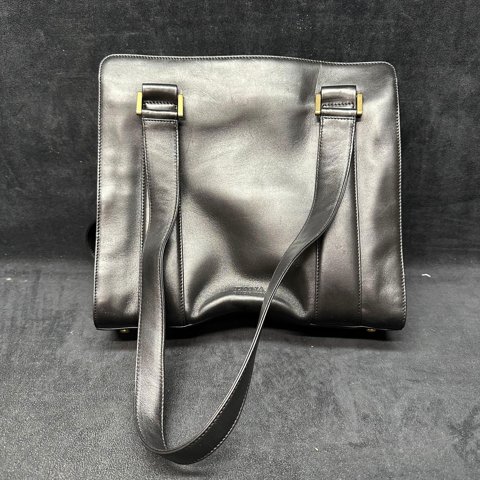 Dana Buchman Black Leather Tote Bag (1 of 7)