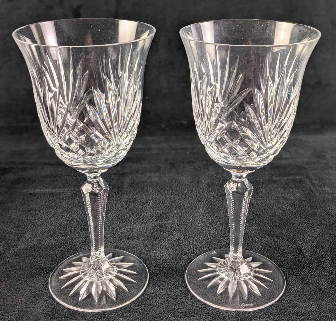 Rogaska Crystal Two Richmond Cut Water Goblets (1 of 6)