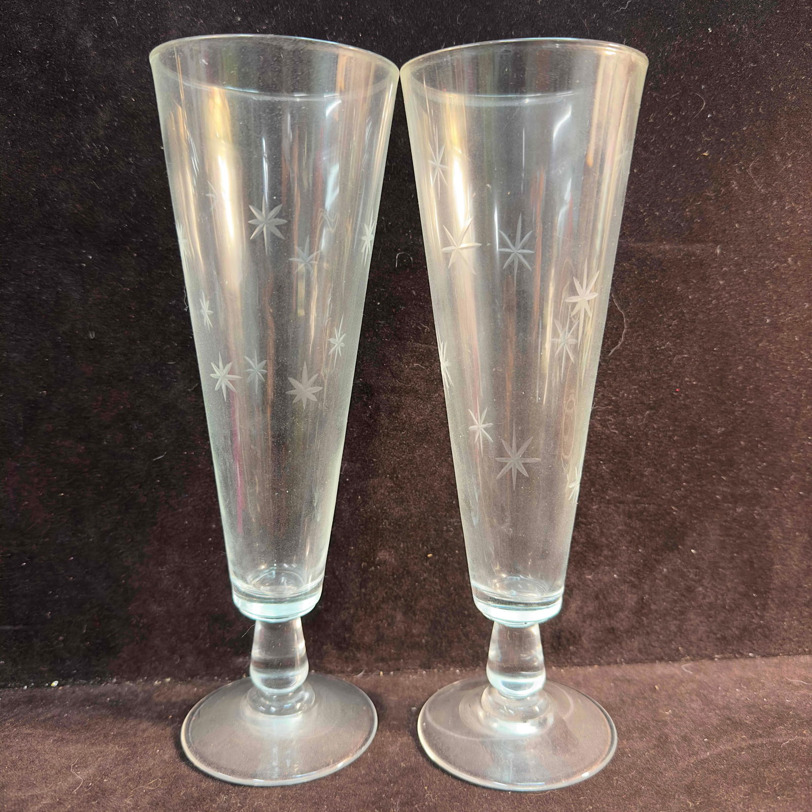 Pilsner Glass Star Dust by C G Quartzex Crystal Cocktail Glasses Set (1 of 6)