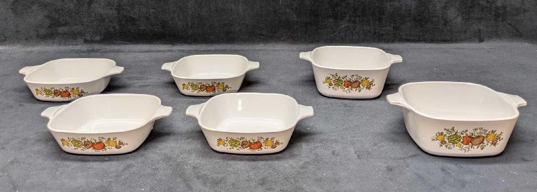 6 Retired Corning Spice Of Life Ceramic Petite Pans (1 of 8)