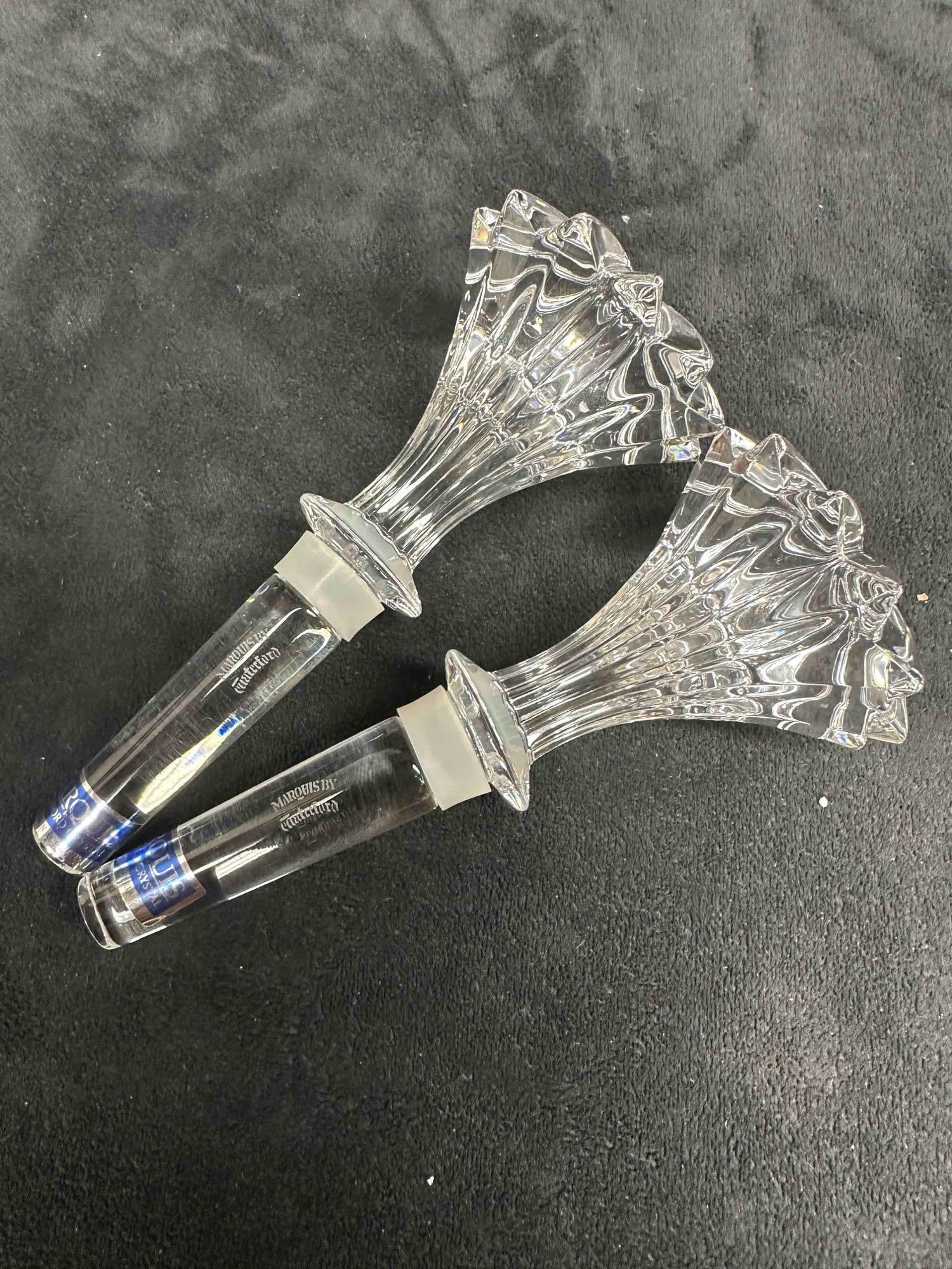 Marquis by Waterford Crystal Brookside Wine Bottle Stopper Set Glass Art (1 of 6)