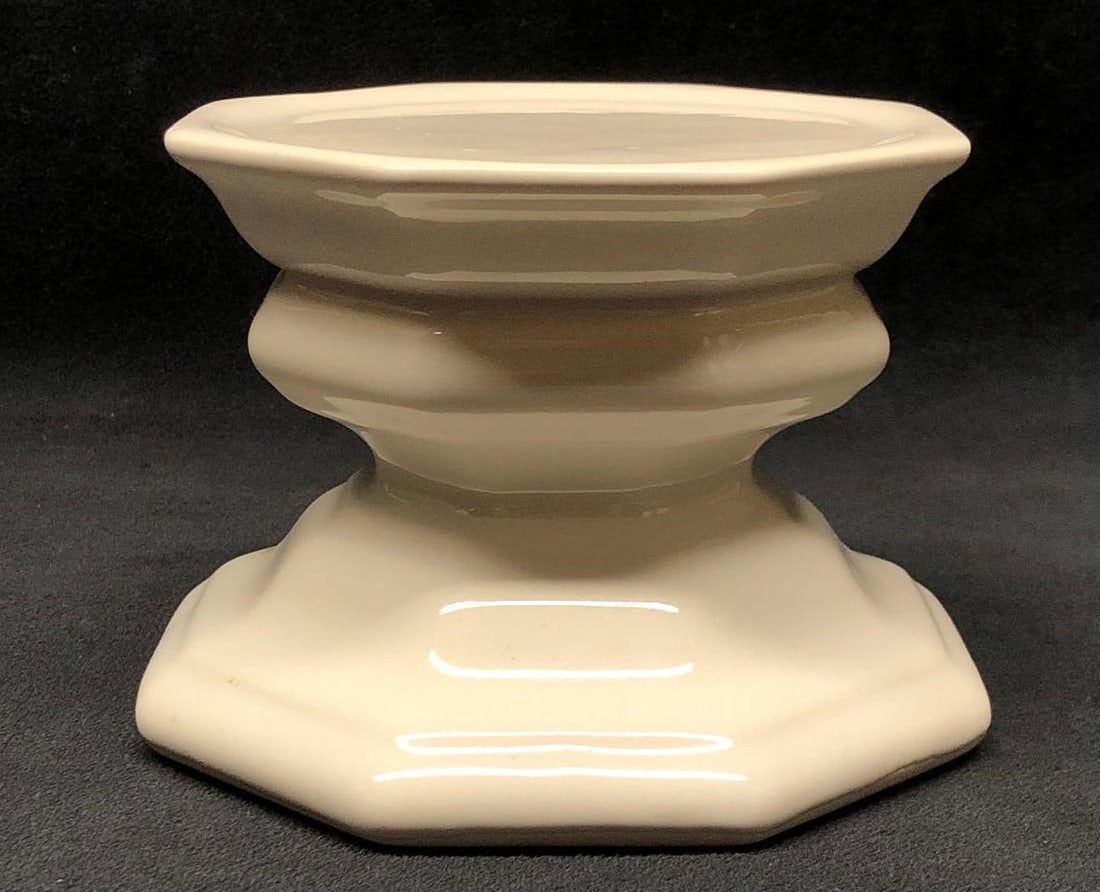 Vintage Cream Ceramic Pillar Candle Holder (1 of 6)