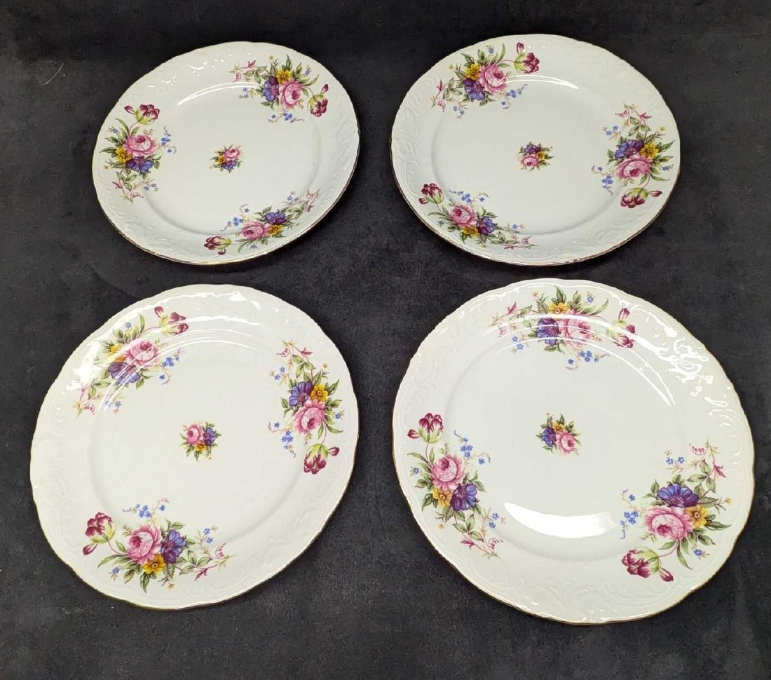 4 Royal Kent RKT6 Floral Pattern Dinner Plates B (1 of 8)