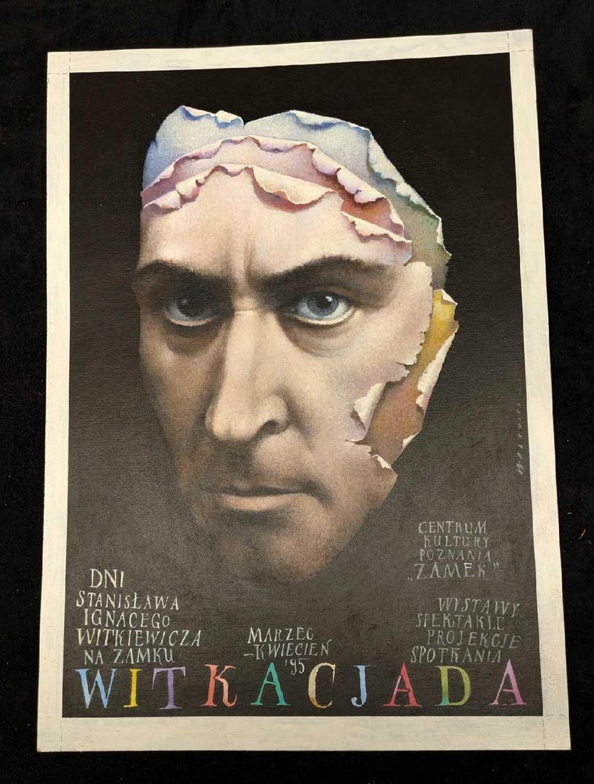 Original Mixed Media On Board Wieslaw Walkuski Witkacjada: Original Mixed Media On Board Wieslaw Walkuski Witkacjada . Original key art for exhibition poster. Unframed Witkacjada acrylic, gouache/painting on board. This was created in the year 1995. This is a