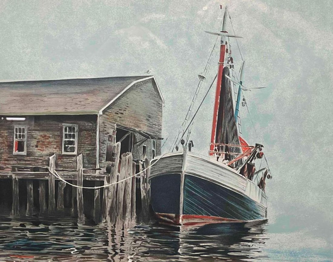 Signed & Numbered "Dockside" Lithograph By Mark Stevens - 7
