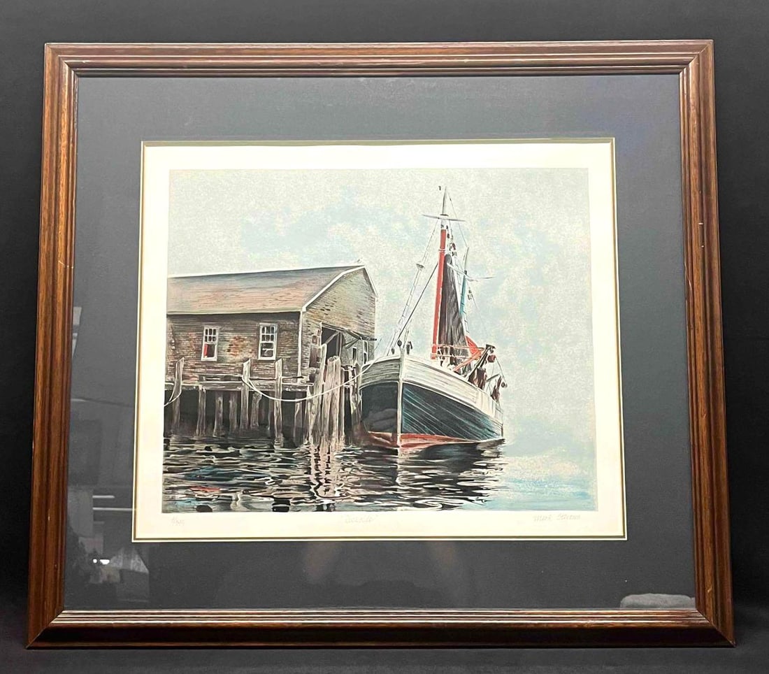 Signed & Numbered "Dockside" Lithograph By Mark Stevens - 8